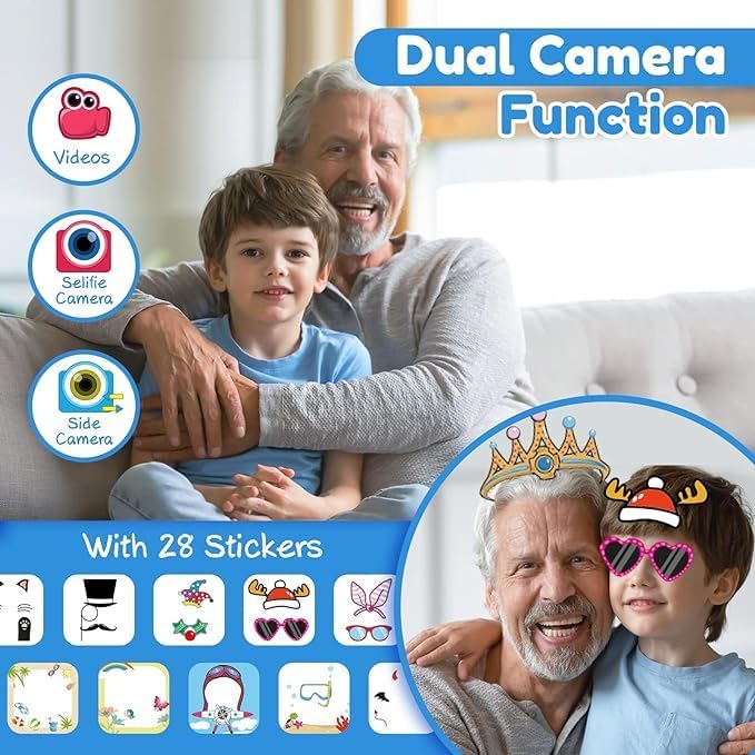 Kids Touchscreen Smartwatch with Cameras - Music Player, Educational Toy Pedometer Ideal Toddler Gifts for 3-10-Year-Olds - Birthday Present for 6-8-Year-Old (Blue) Kids Touchscreen Smartwatch with Cameras - Music Player, Educational Toy Pedometer Ideal Toddler Gifts for 3-10-Year-Olds - Birthday Present for 6-8-Year-Old (Blue)
